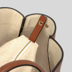 Dennis תיק שק גדול משולב קנבס ודמוי עור