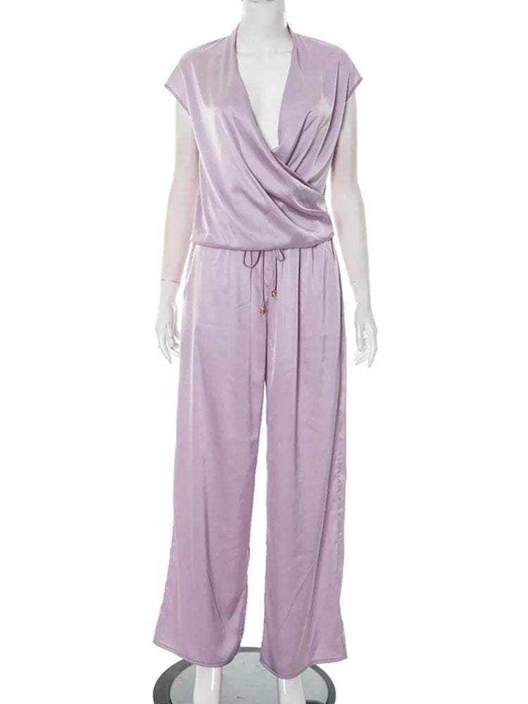 חליפת סאטן אלגנטית- נעה