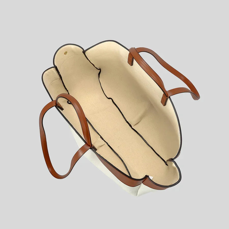 Dennis תיק שק גדול משולב קנבס ודמוי עור