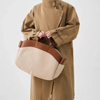 Dennis תיק שק גדול משולב קנבס ודמוי עור