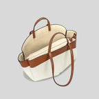 Dennis תיק שק גדול משולב קנבס ודמוי עור